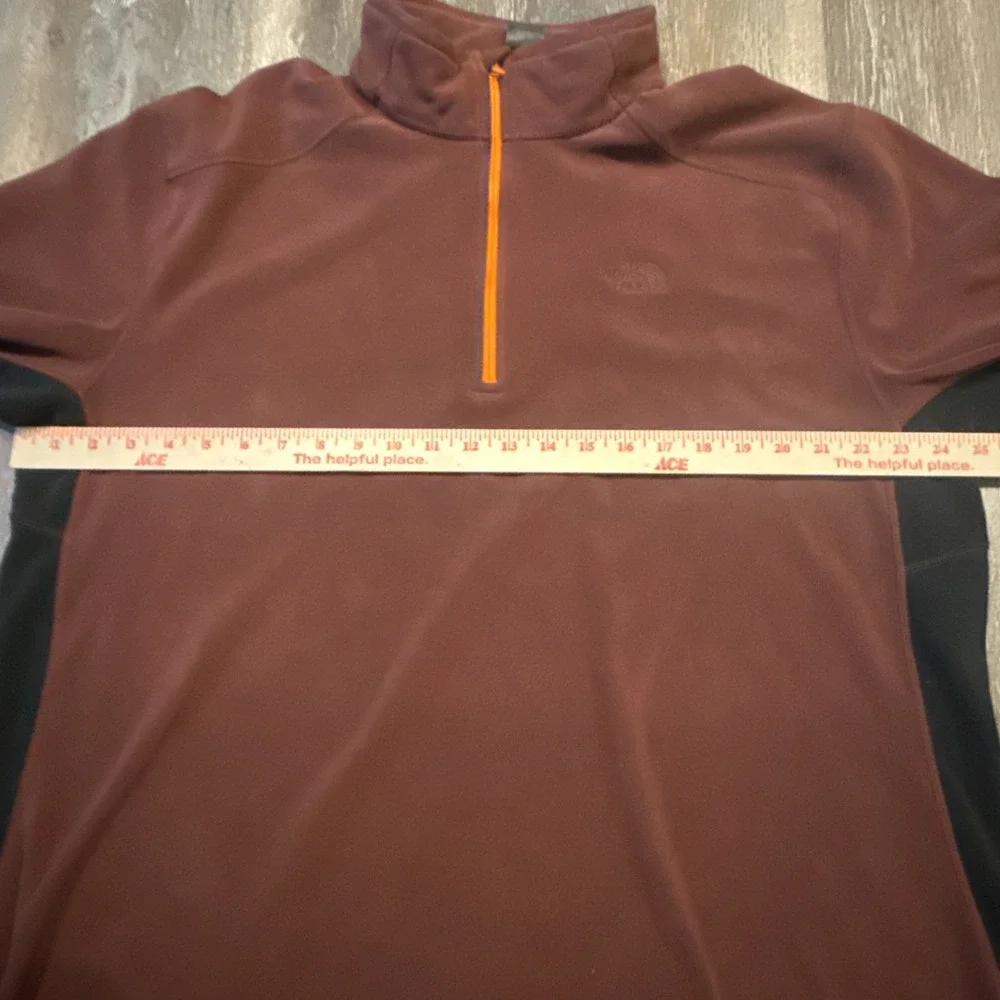 The North Face Qtr Zip Polartec Fleece Jacket Men's XXL Burgundy Pullover Logo